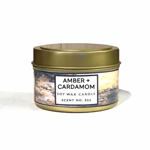 Amber + Cardamom Scented Soy Wax Candle